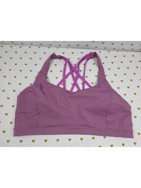 Lululemon Free To Be Wild Bra Mauve Pink Strappy Yoga Sports Bra Size 12